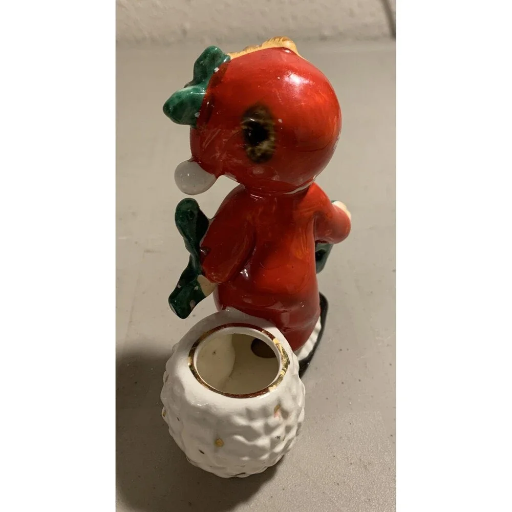 Commodore Japan 1950s NOEL Pajama Kids Candle Stick Holders Christmas Figurines
